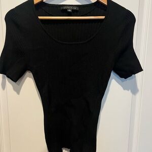 Studio Black Ribbed Women’s Top